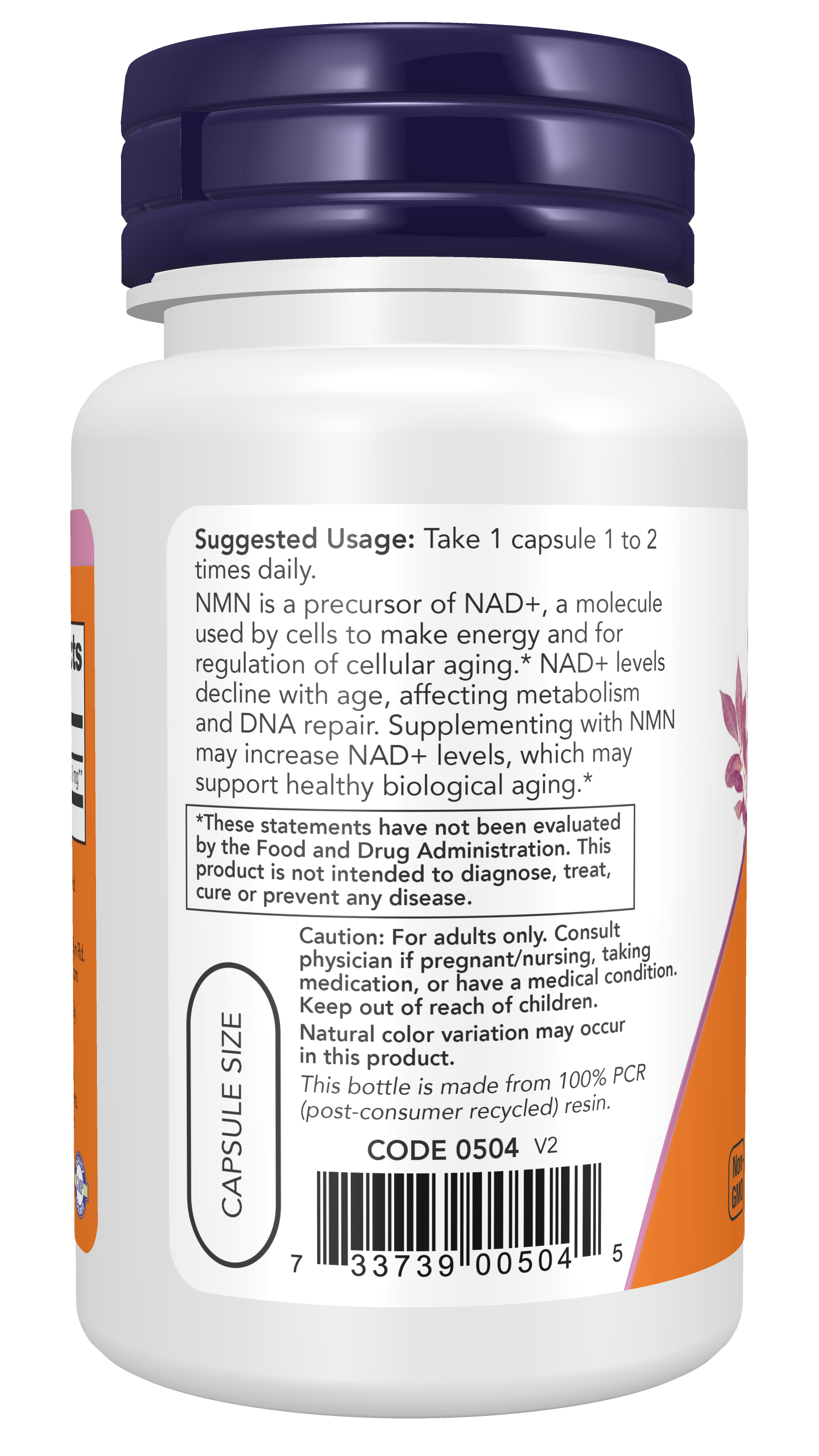 NOW Supplements, NMN 250 mg, Supports Healthy Aging*, 60 Veg Caps