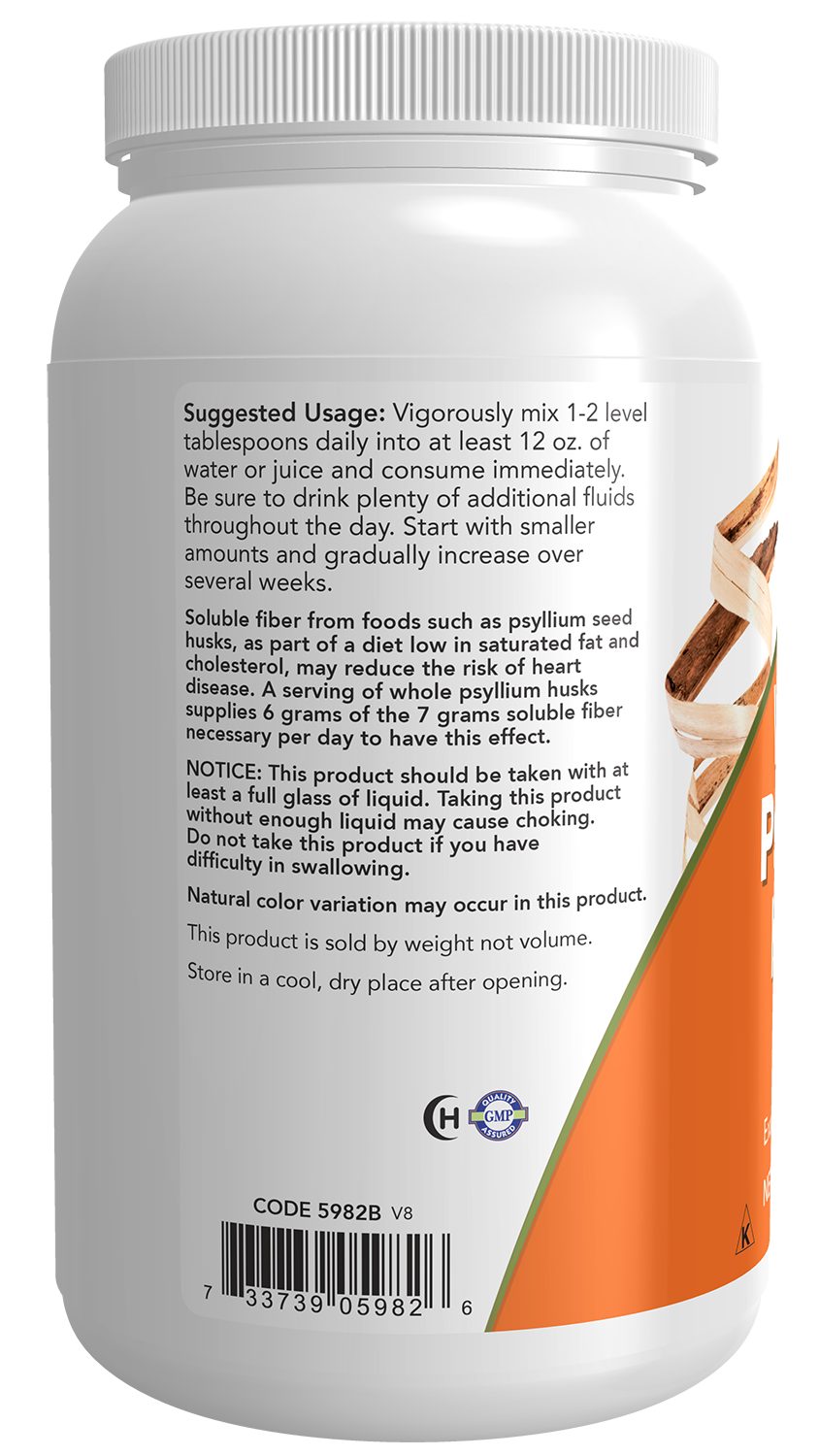 NOW Supplements, Whole Psyllium Husks, Soluble Fiber, 24 oz