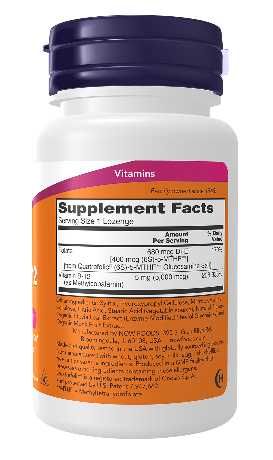 NOW Supplements, Methyl B-12 5000 mcg, Nervous System Health*, 120 Lozenges