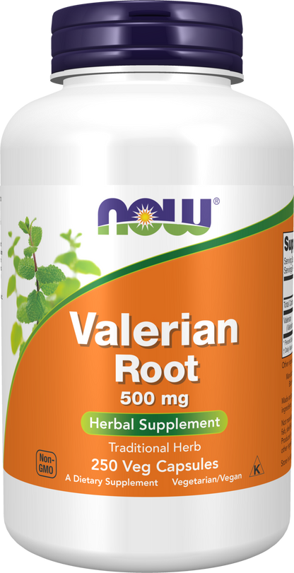 NOW Supplements, Valerian Root (Valeriana officinalis) 500 mg, 250 Veg Caps