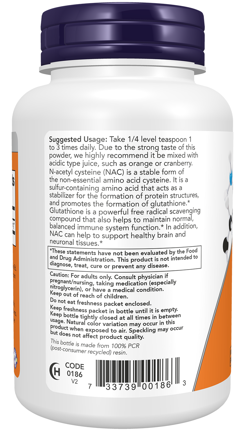 NOW Supplements, NAC 600 mg Pure Powder, Immune System Function* 4 oz