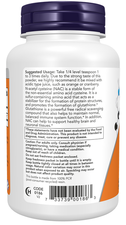 NOW Supplements, NAC 600 mg Pure Powder, Immune System Function* 4 oz