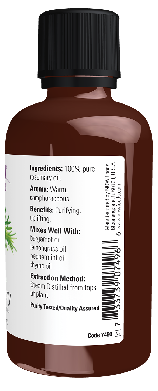 NOW Essential Oils, Rosemary Oil, Steam Distilled,  Undiluted, 2 fl. oz