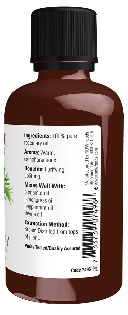 NOW Essential Oils, Rosemary Oil, Steam Distilled,  Undiluted, 2 fl. oz