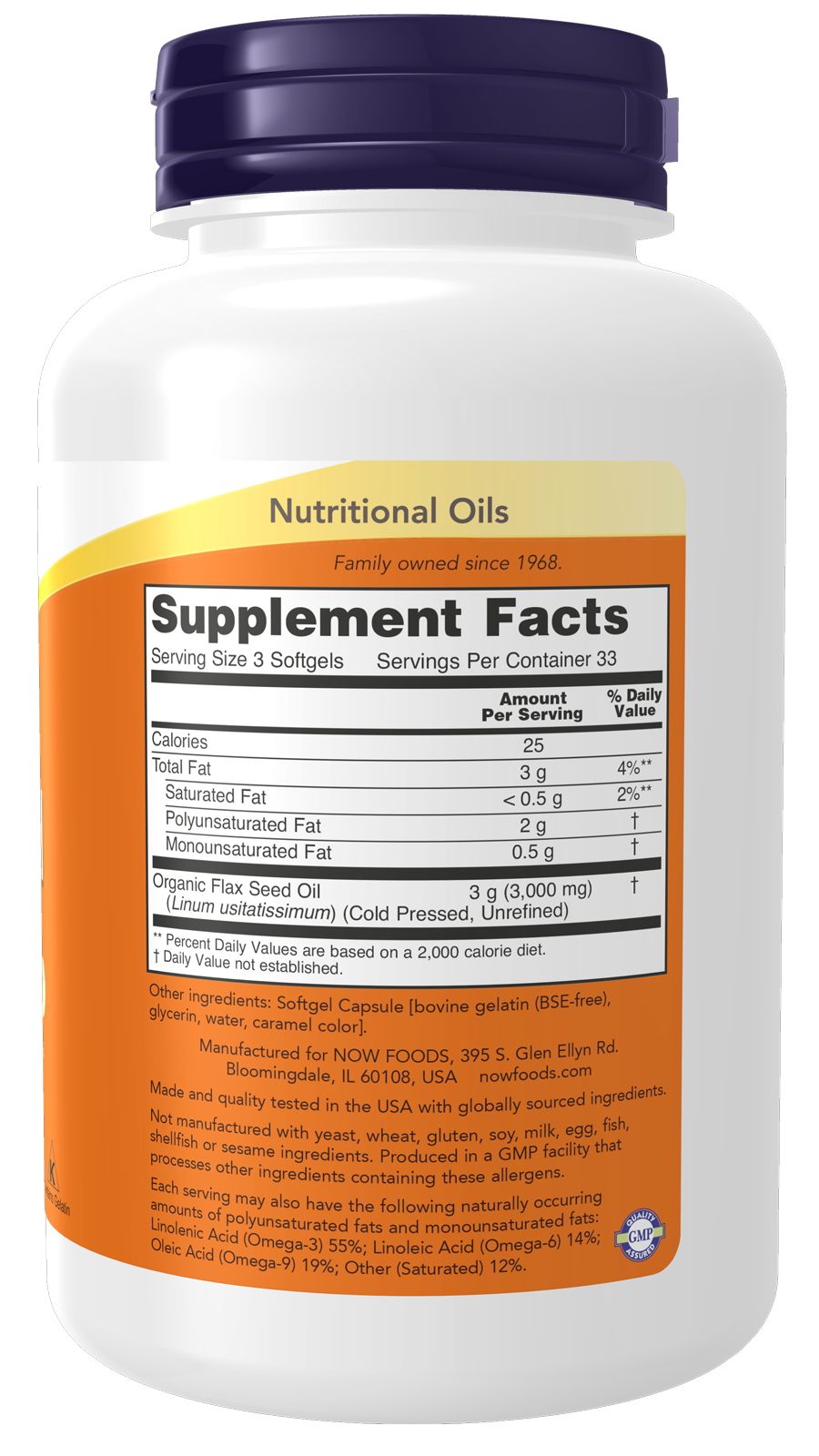 NOW Supplements, Flax Oil 1,000 mg, Cardiovascular Support*, 100 Softgels
