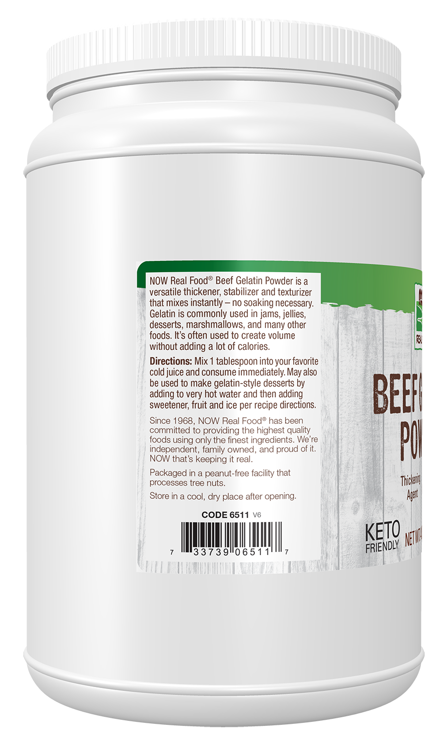NOW Foods, Beef Gelatin Powder, Thickening Agent, 4 lb