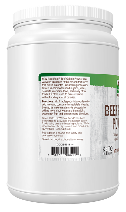 NOW Foods, Beef Gelatin Powder, Thickening Agent, 4 lb
