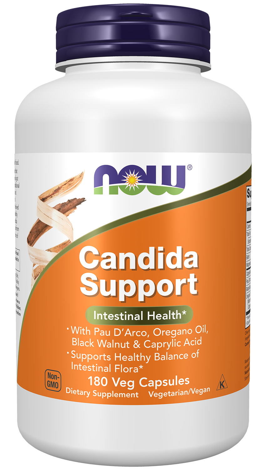 NOW Supplements, Candida Support with Pau D'Arco, Oregano Oil, 180 Veg Caps