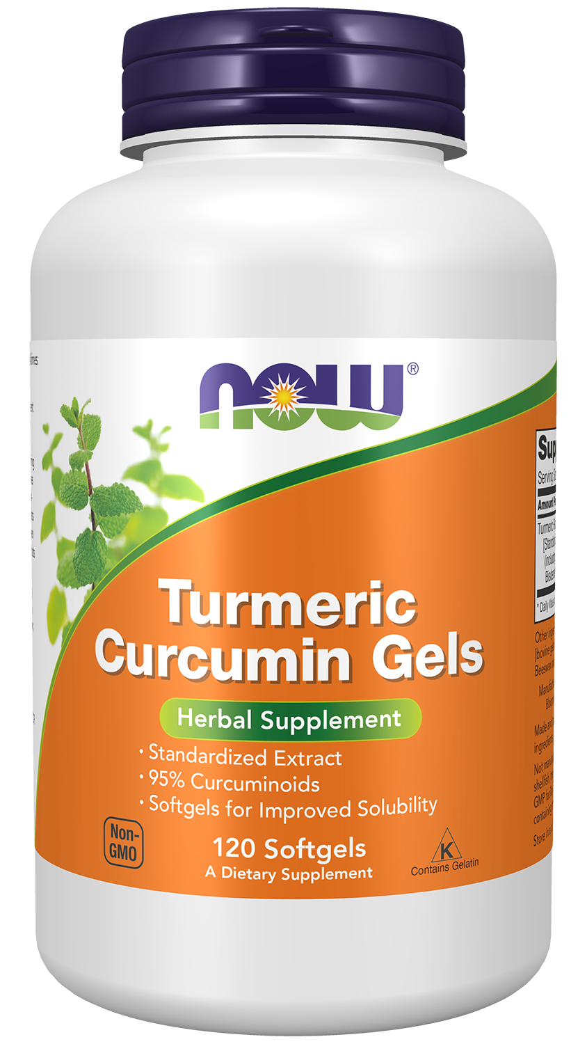NOW Supplements, Tumeric Curcumin Gels, With 95% Curcuminoids, 120 Softgels