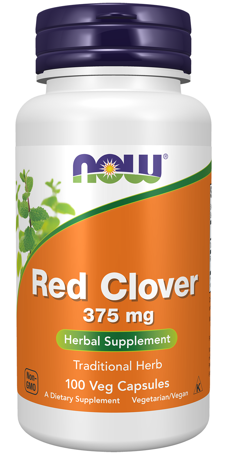 NOW Supplements, Red Clover 375 mg, Herbal Supplement, 100 Veg Caps