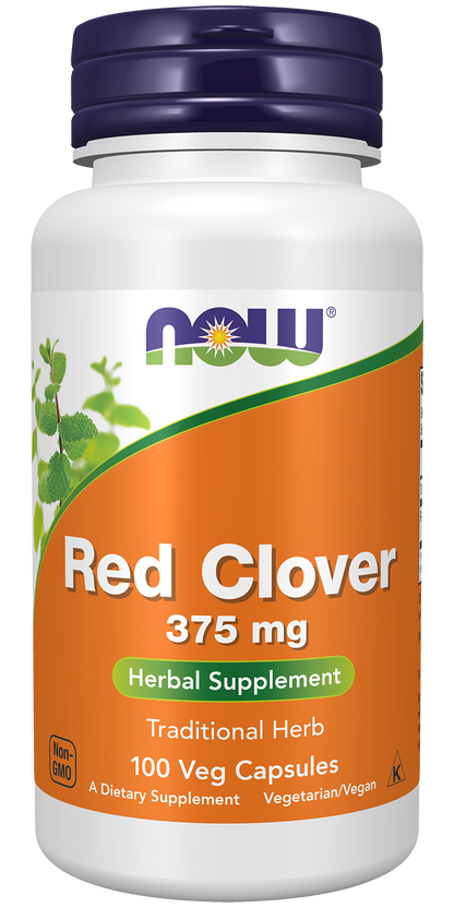 NOW Supplements, Red Clover 375 mg, Herbal Supplement, 100 Veg Caps