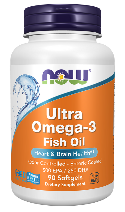 NOW Supplements, Ultra Omega-3 Molecularly Distilled, 90 Softgels