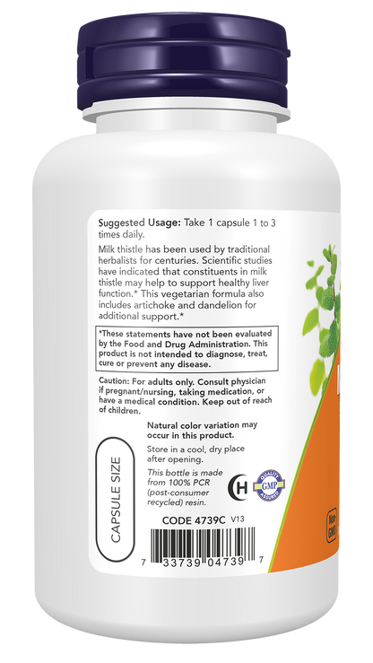 NOW Supplements, Milk Thistle Extract, Silymarin (240 mg), 100 Veg Caps