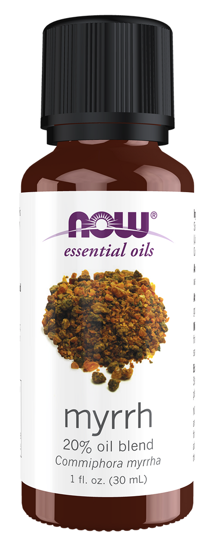 NOW Essential Oils, Myrrh Oil Blend w/ Jojoba, Steam Distilled, 1 fl. oz.