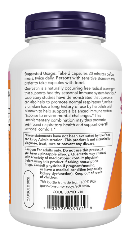 NOW Supplements, Quercetin with Bromelain, 240 Veg Caps