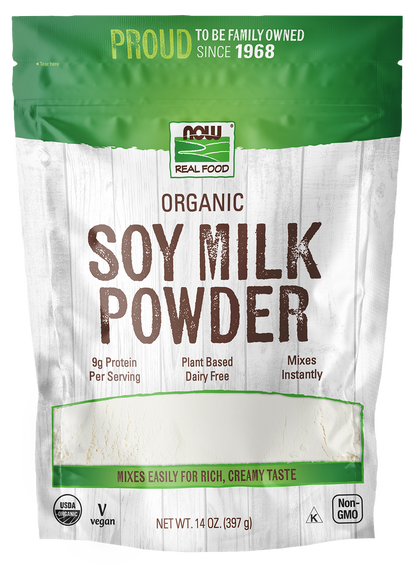 NOW Foods, Organic Soy Milk Powder, Instant Mix, Dairy Alternative, 14 oz