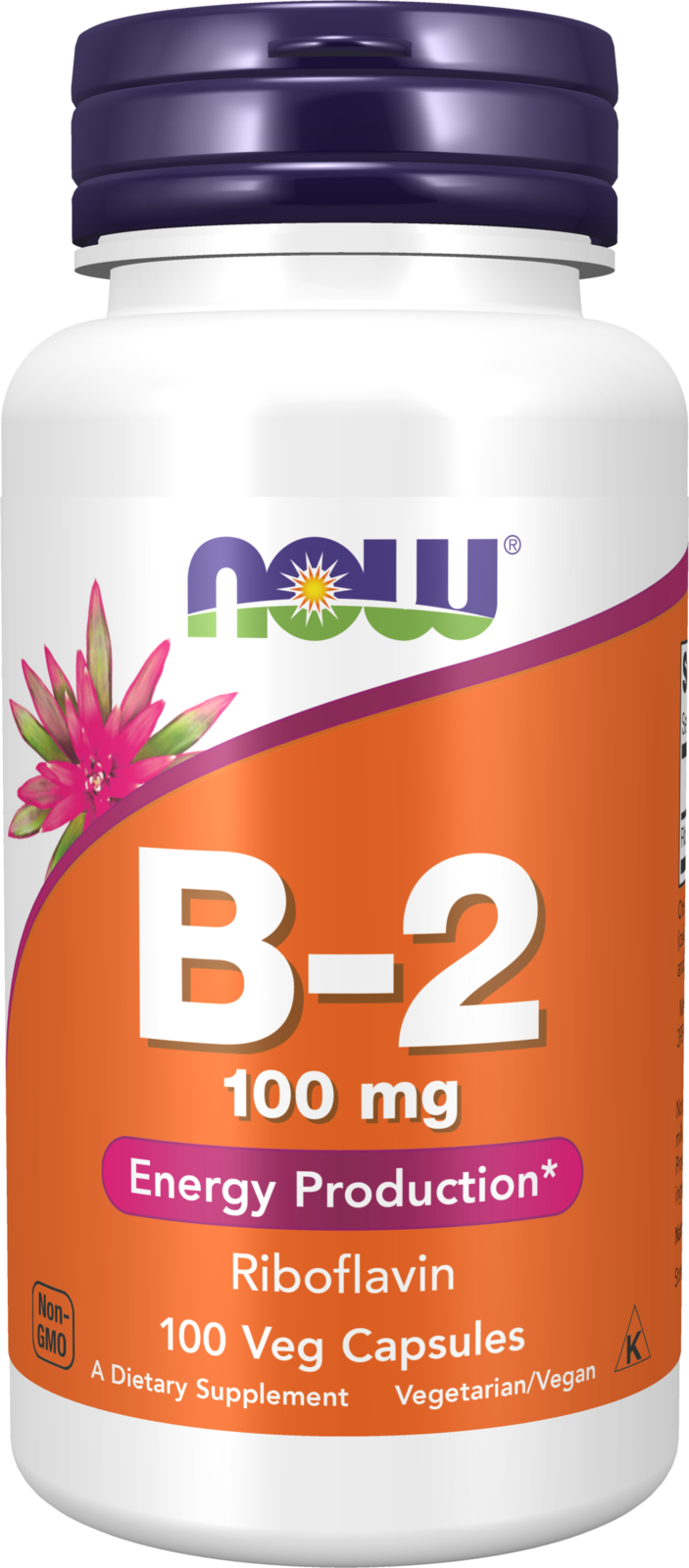 NOW Supplements, Vitamin B-2 (Riboflavin) 100 mg, 100 Veg Caps