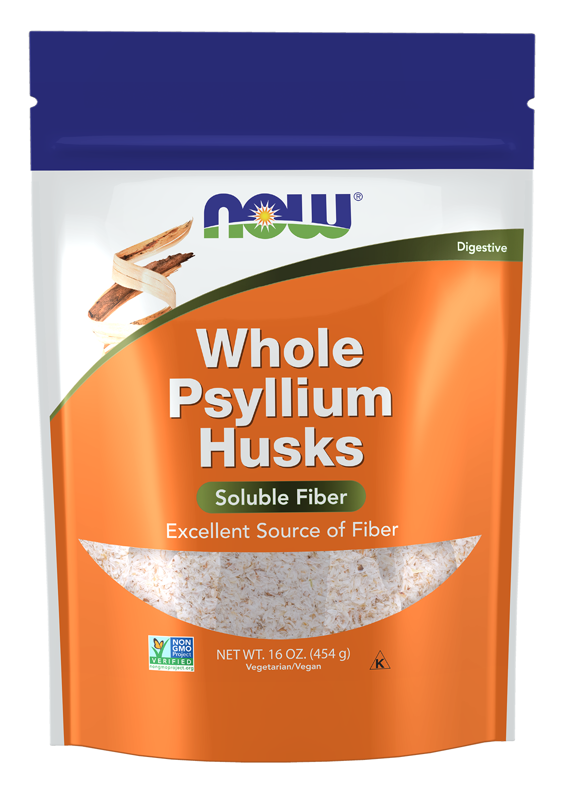 NOW Supplements, Whole Psyllium Husks, Soluble Fiber, 16 oz