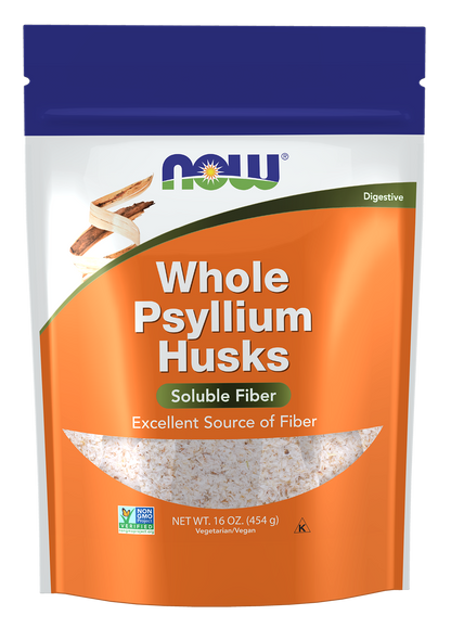 NOW Supplements, Whole Psyllium Husks, Soluble Fiber, 16 oz