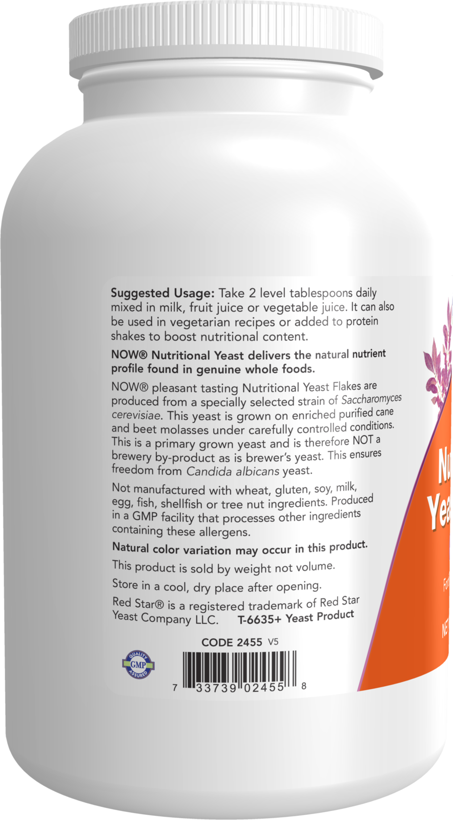 NOW Supplements, Nutritional Yeast Flakes, Fortified, 10 oz