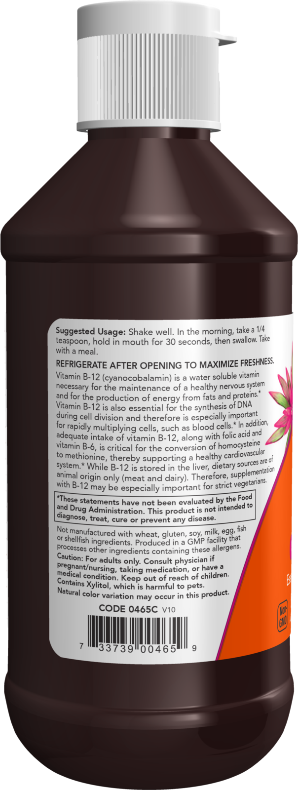 NOW Supplements, Vitamin B-12 Complex Liquid, Energy Production*, 8 oz