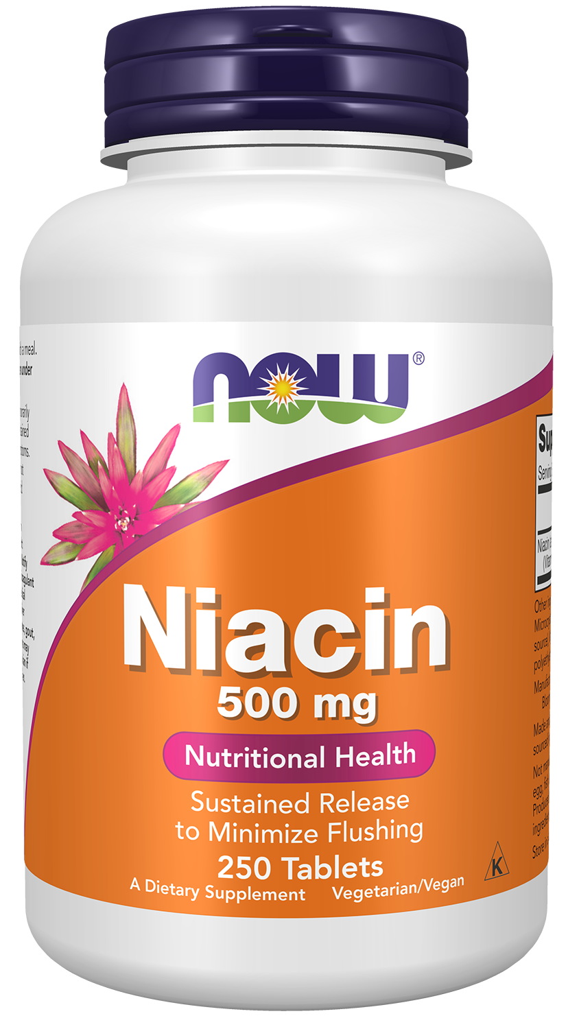 NOW Supplements, Niacin (Vitamin B-3) 500 mg, Sustained Release,250 Tabs