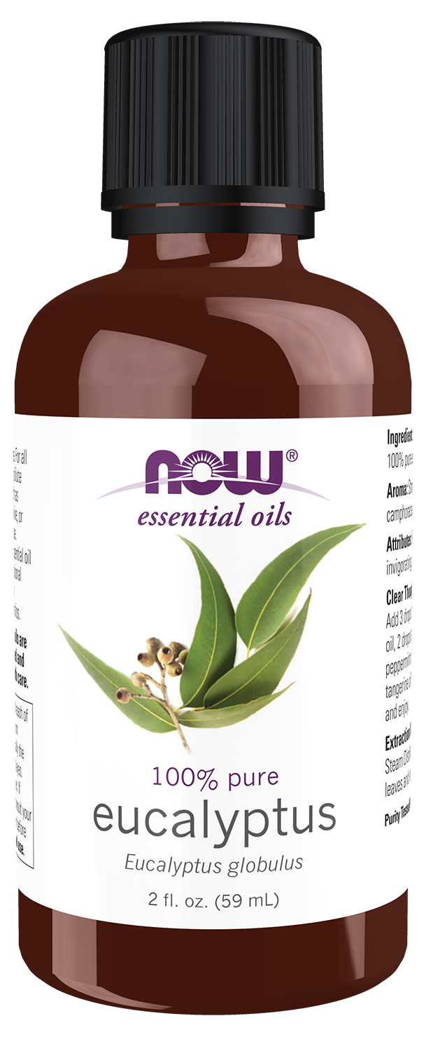 NOW Essential Oils, Eucalyptus Oil, Undiluted, Steam Distilled, 2 fl. oz