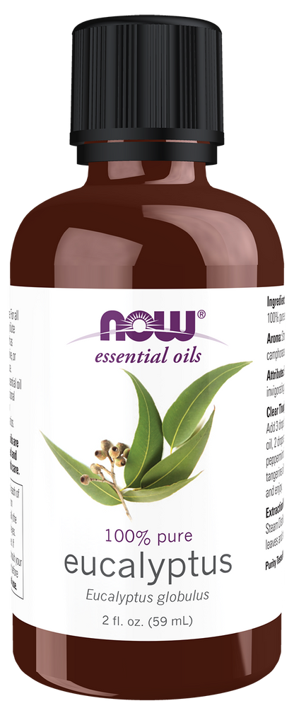 NOW Essential Oils, Eucalyptus Oil, Undiluted, Steam Distilled, 2 fl. oz