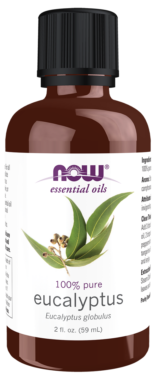 NOW Essential Oils, Eucalyptus Oil, Undiluted, Steam Distilled, 2 fl. oz