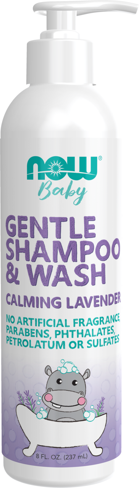 NOW Baby, Gentle Shampoo and Wash, Calming Lavender, Paraben Free, 8 Fluid Ounces
