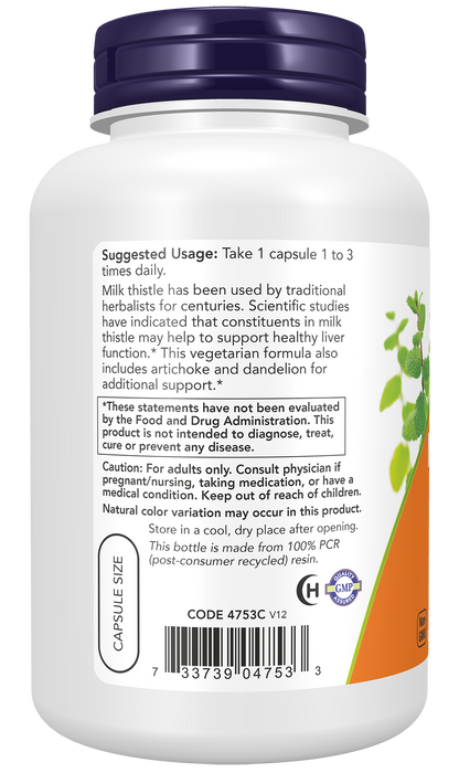 NOW Supplements, Milk Thistle Extract 300 mg, Silymarin, 200 Veg Caps