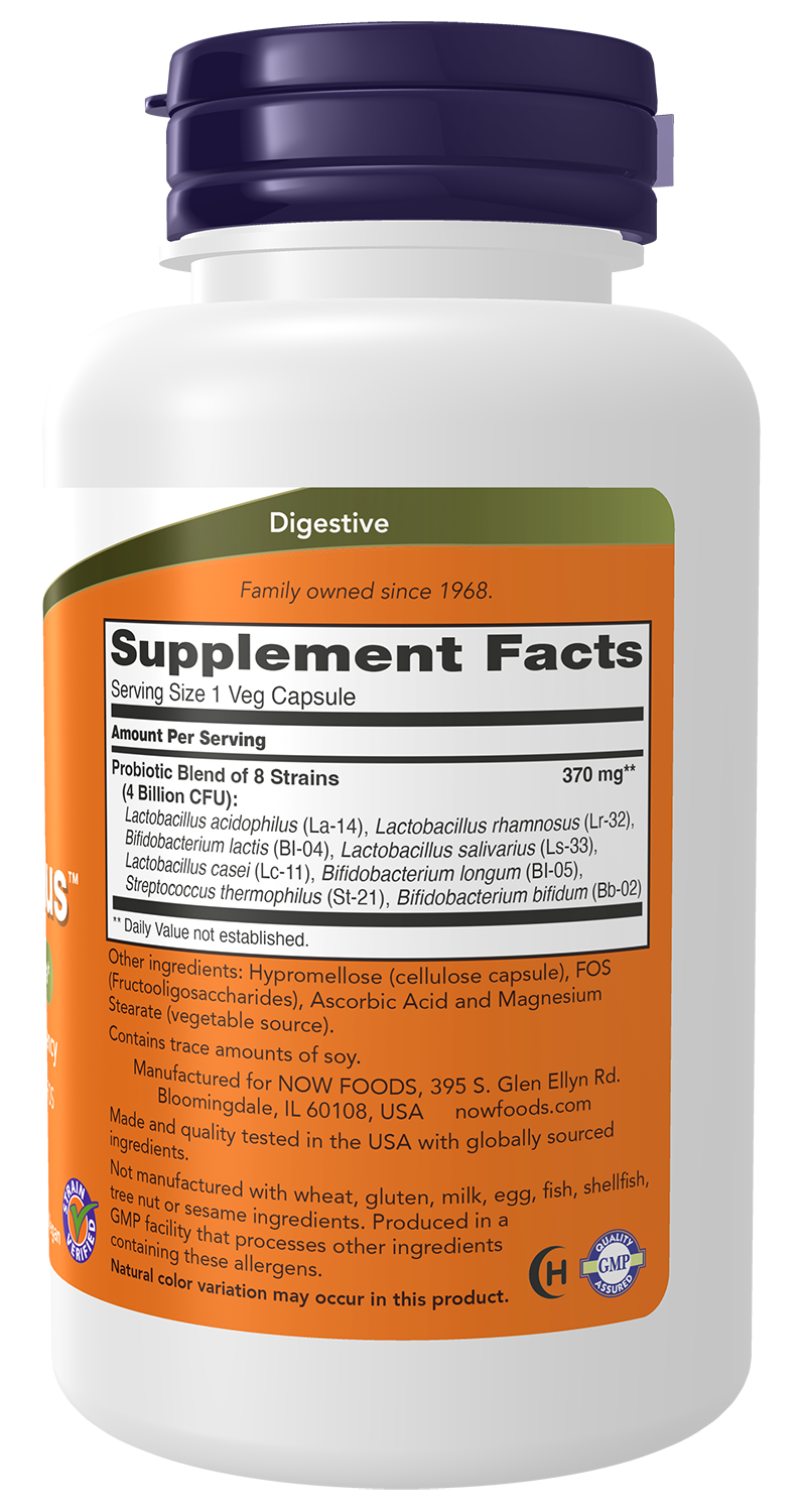 NOW Supplements, Gr8-Dophilus™ 8 Strains & 4 Billion Potency, 120 Veg Caps