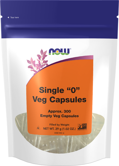 NOW Supplements, Empty Vegetarian Caps, Single "0", 300 Veg Caps