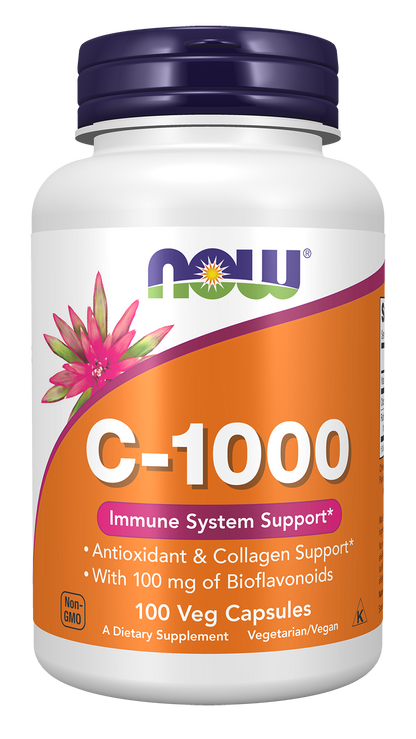 NOW Supplements, Vitamin C-1,000 with 100 mg of Bioflavonoids, 100 Veg Caps