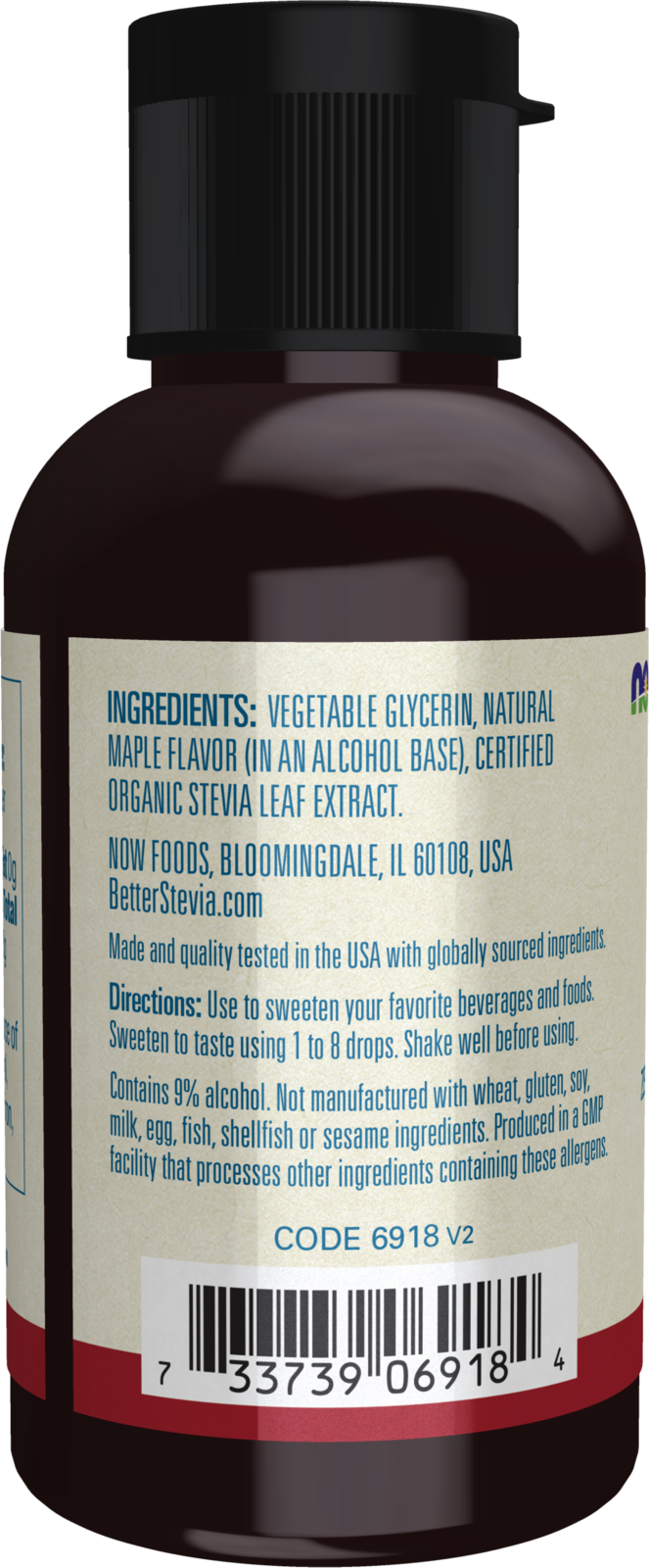 NOW BetterStevia® Maple Zero-Calorie Liquid Sweetener, 2 fl. oz.