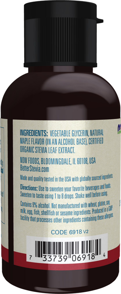 NOW BetterStevia® Maple Zero-Calorie Liquid Sweetener, 2 fl. oz.