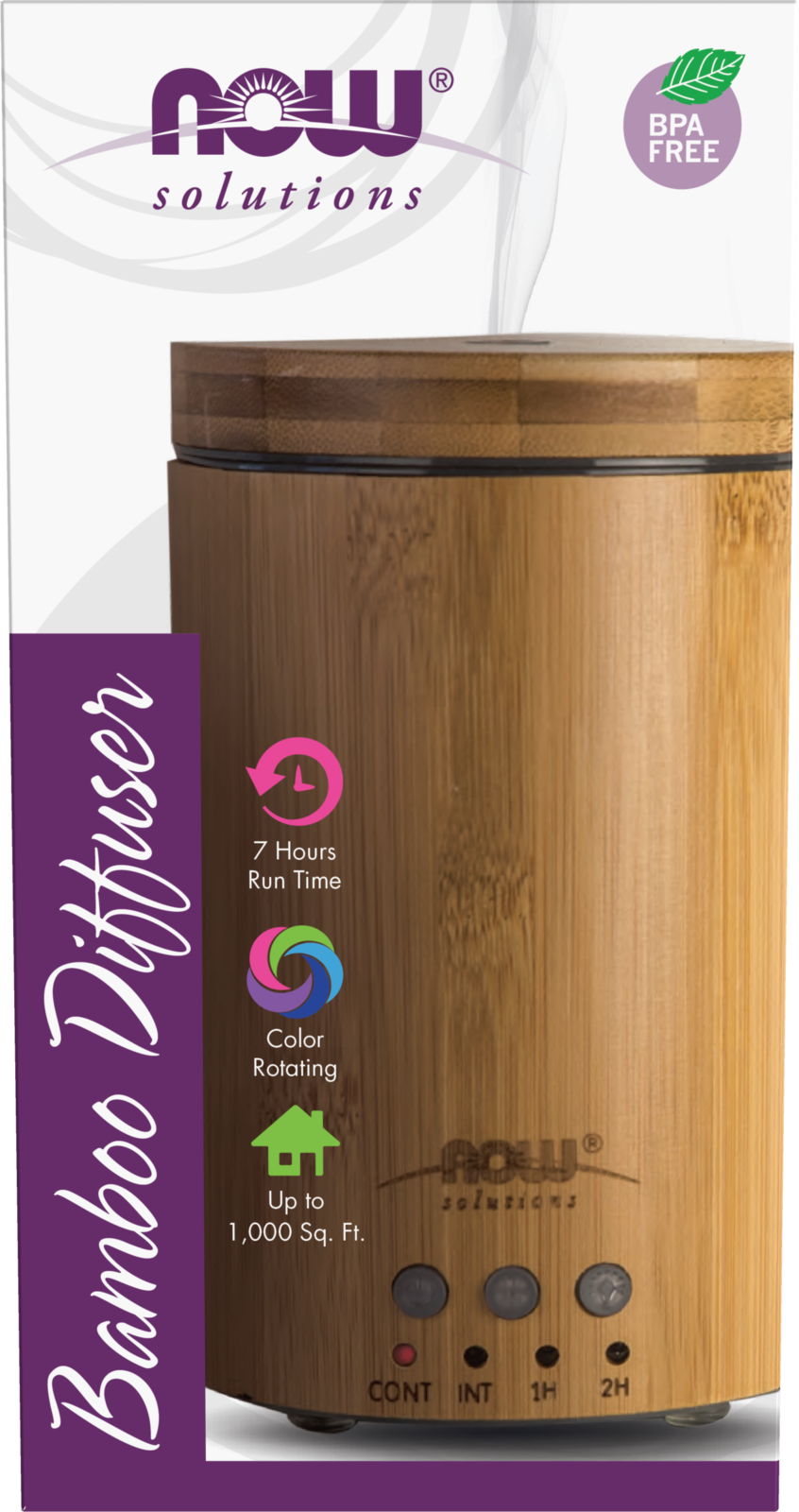 NOW Solutions, Real Bamboo Ultrasonic Aromatherapy Oil Diffuser