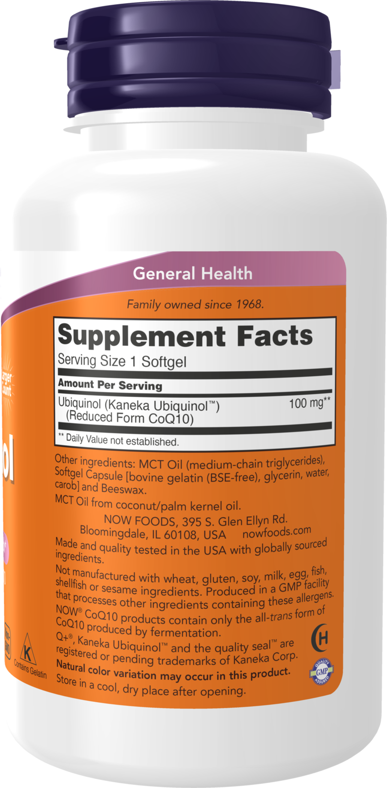 NOW Supplements, Ubiquinol 100 mg, High Bioavailability, 120 Softgels