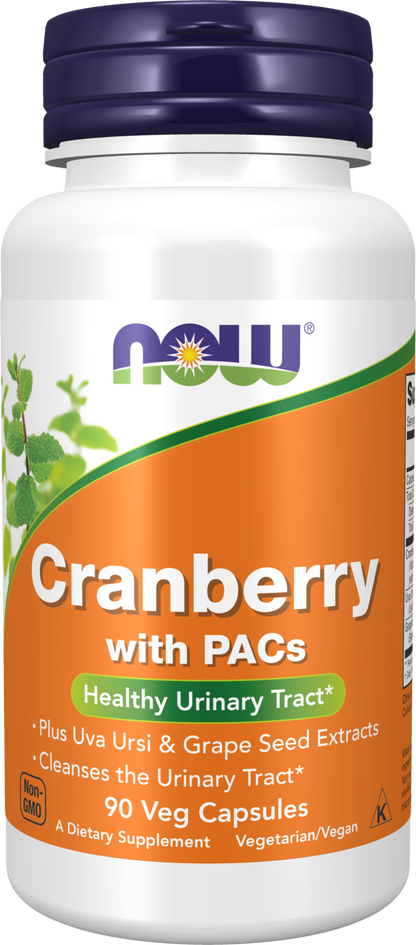 NOW Supplements, Cranberry with PACs, plus Uva Ursi, 90 Veg Caps