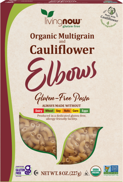 NOW Foods, Organic Multigrain and Cauliflower Elbows, Gluten Free, 8 oz