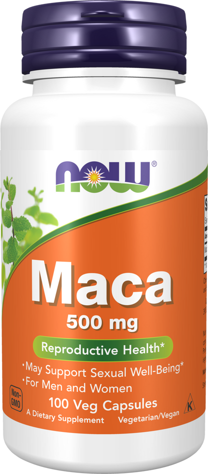 NOW Supplements, Maca 500 mg, Unisex, Reproductive Health*, 100 Veg Caps