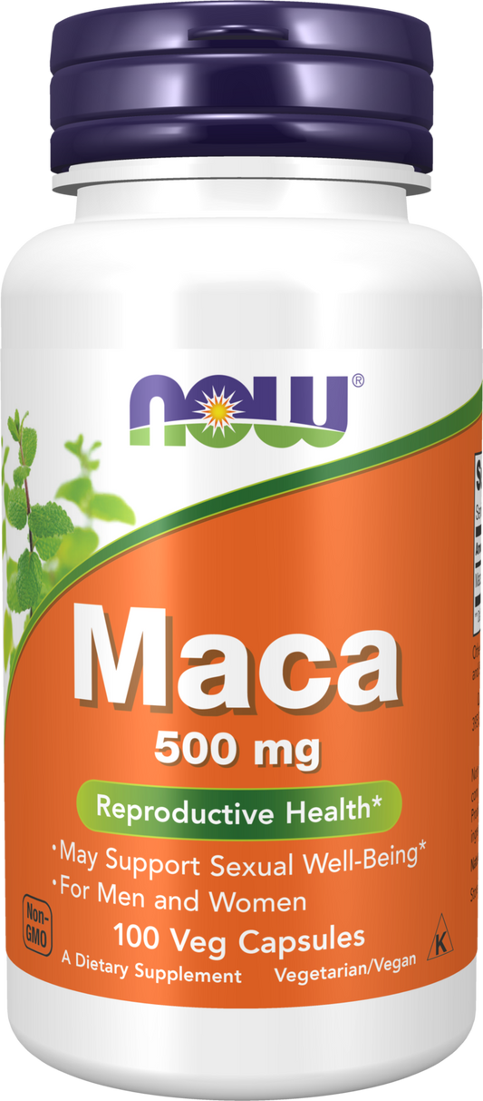 NOW Supplements, Maca 500 mg, Unisex, Reproductive Health*, 100 Veg Caps