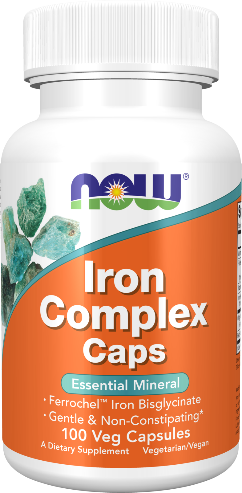 NOW Supplements, Iron Complex Caps, Non-Constipating*, 100 Veg Caps