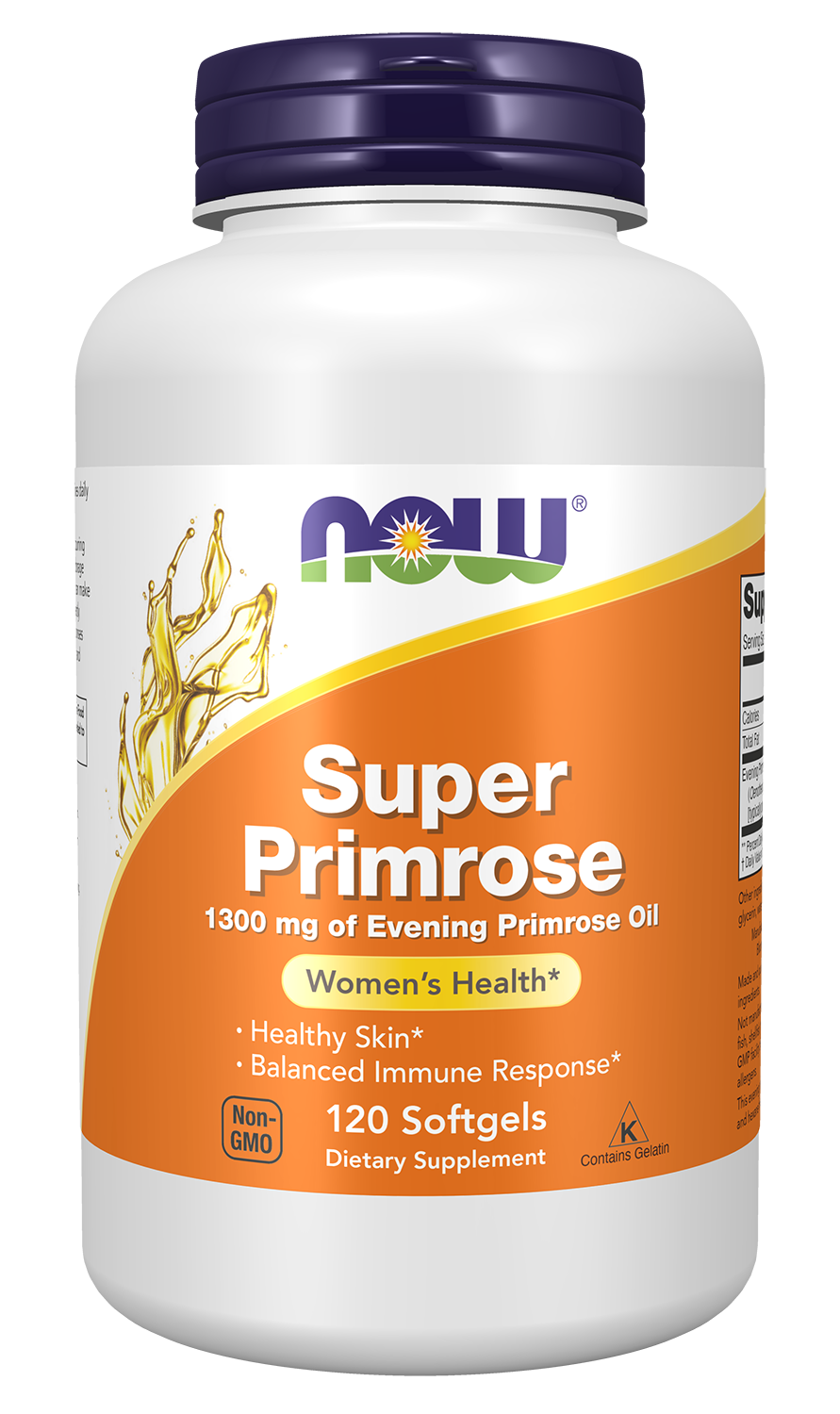 NOW Supplements, Super Primrose 1300 mg with GLA, 120 Softgels