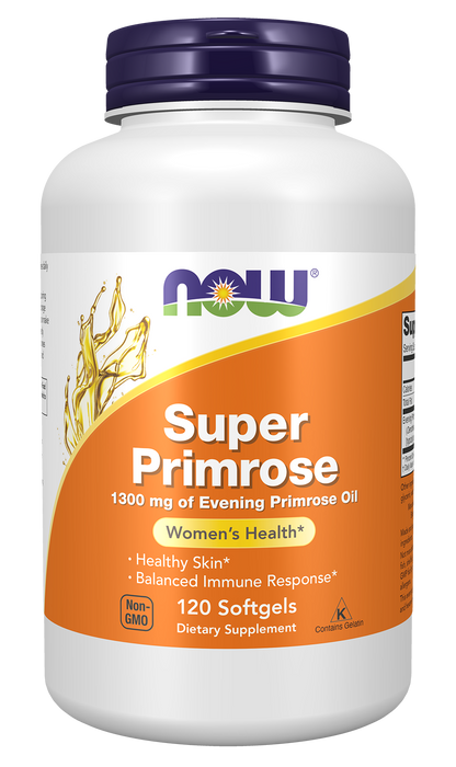 NOW Supplements, Super Primrose 1300 mg with GLA, 120 Softgels