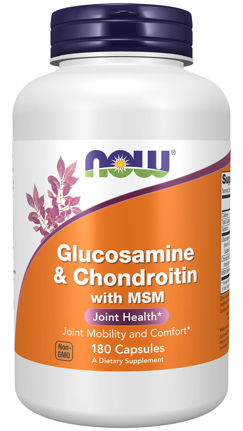 NOW Supplements, Glucosamine & Chondroitin with MSM, 180 Veg Caps