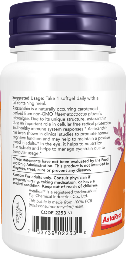 NOW Supplements, Triple Strength Astaxanthin 12 mg, 60 Veggie Softgels