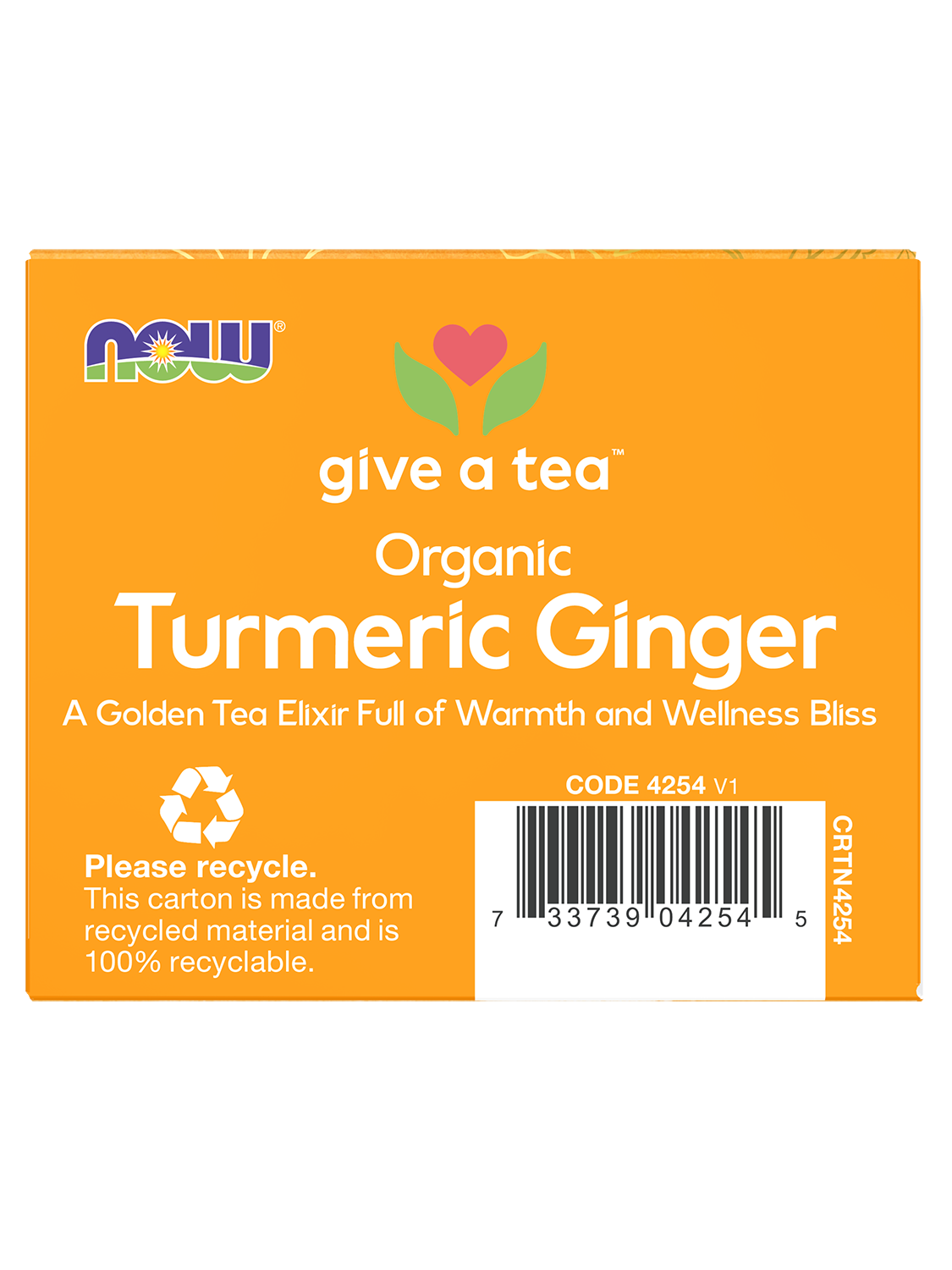 NOW Give a Tea® Organic Turmeric Ginger, Caffeine-Free, 24 bags