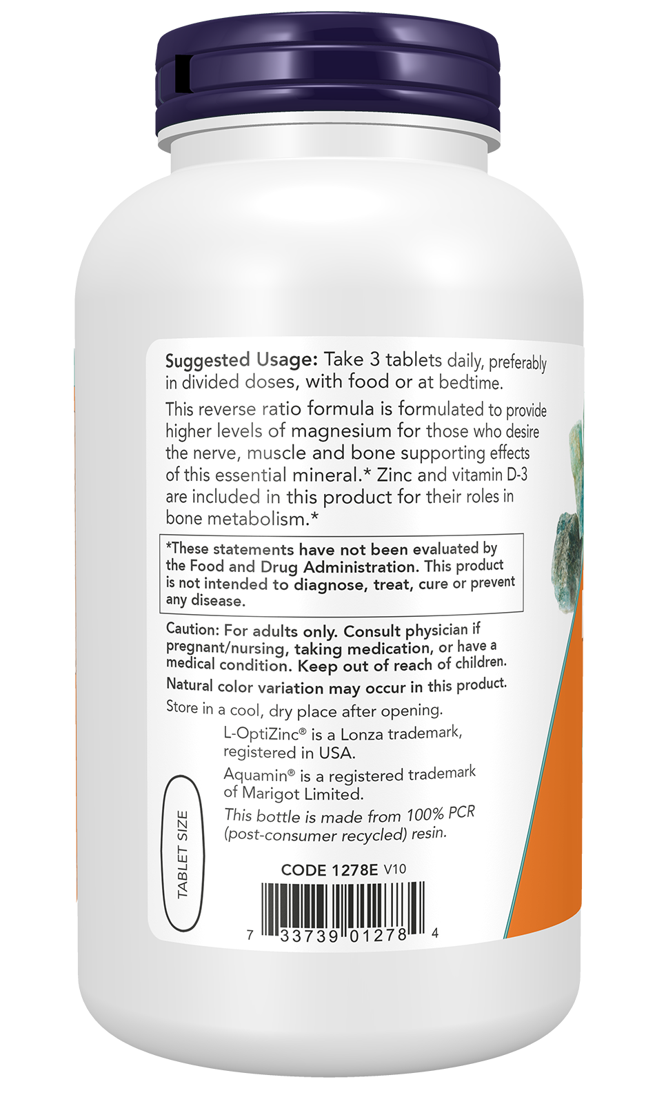 NOW Supplements, Magnesium & Calcium, With Vitamin D3 and Zinc, 250 Tabs