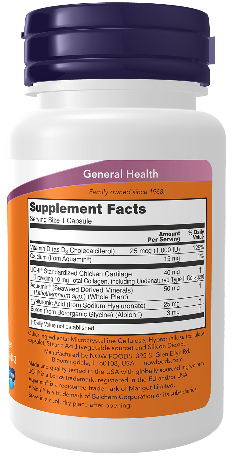 NOW Supplements, UC-II Advanced Joint Relief, Type II, 60 Veg Caps